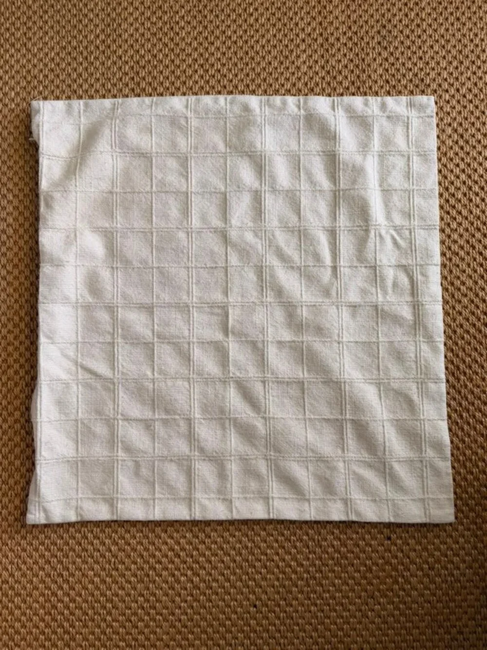 Minimalist White Textured Throw Pillow Cover Hidden Zipper Accent Cushion